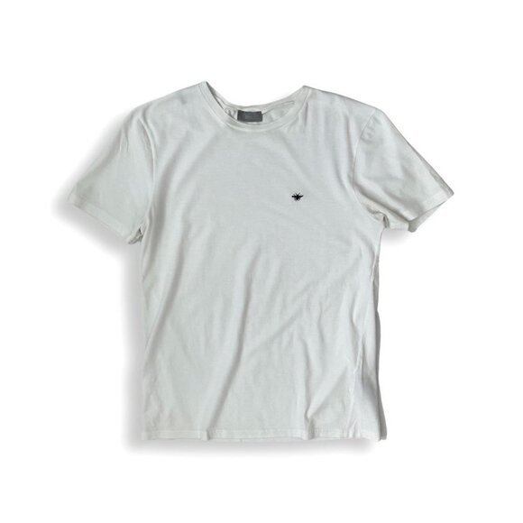 Dior white bee embroidered logo cotton tee shirt size XS